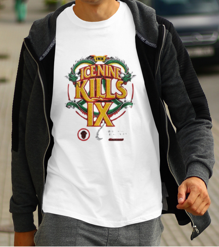 Ice Nine Kills IX Double Dragon Nine Times The Action INK Horror Inked T-Shirt
