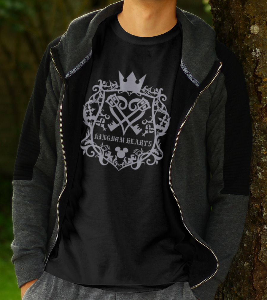 Kingdom Hearts Crest Keyblade Mickey Crown T-Shirt