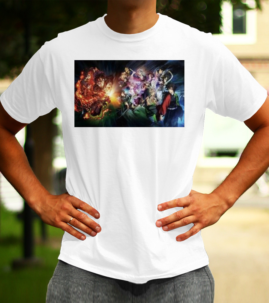 Demon Slayer Kimetsu No Yaiba Epic Hashira Training Battle Scene T-Shirt