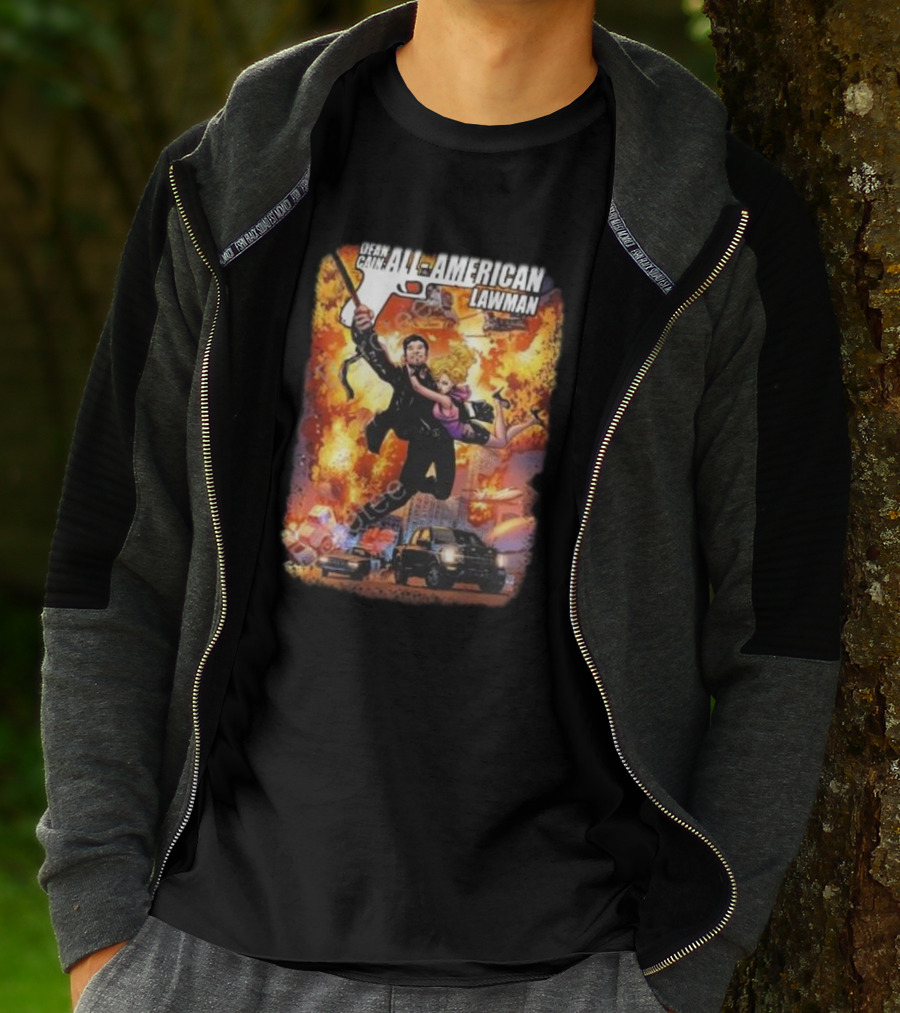 Dean Cain All-American Lawman Explosive Action With Gabe Eltaeb Big Man Comics Influence T-Shirt