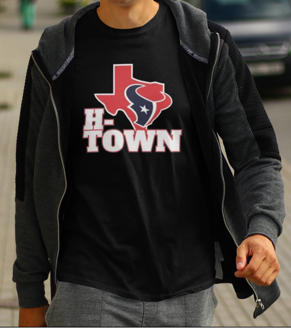 Houston Texans H-Town Texas Outline T-Shirt