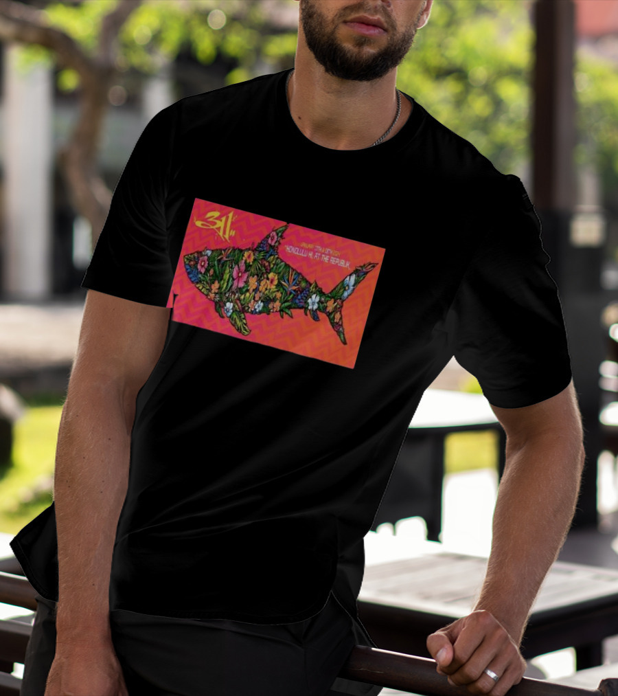 311 January 17-18 Honolulu HI The Republik Floral Shark T-Shirt