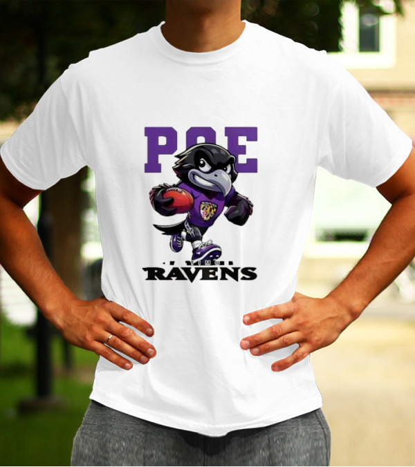 Poe Baltimore Ravens Mascot Football Character T-Shirt