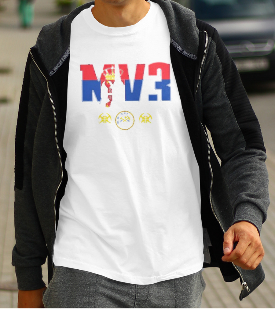 Denver Nuggets MV3 Serbian Flag Icons T-Shirt