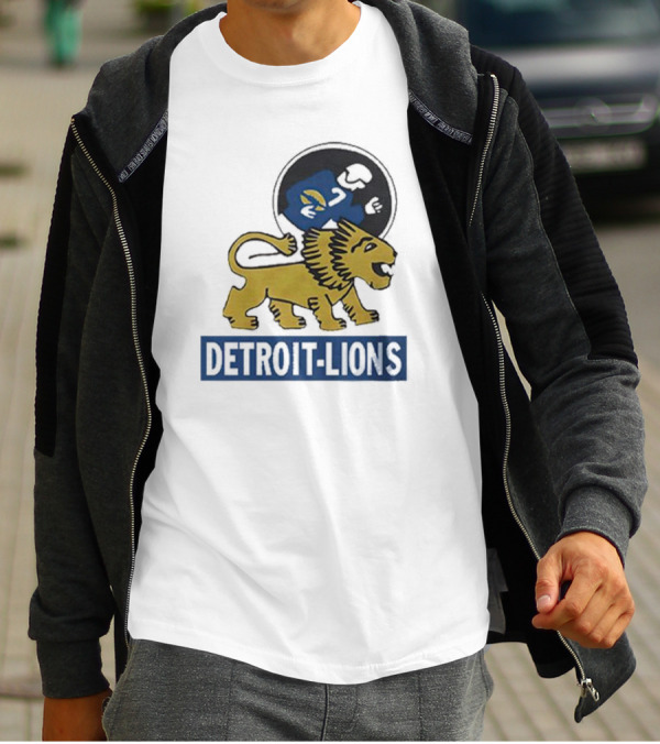 Detroit Lions Vintage Logo Golden Lion T-Shirt