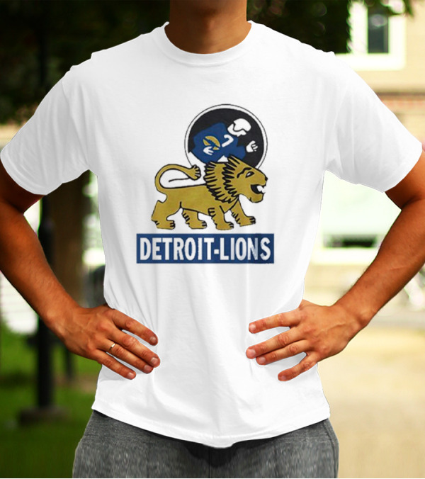 Detroit Lions Vintage Logo Golden Lion T-Shirt