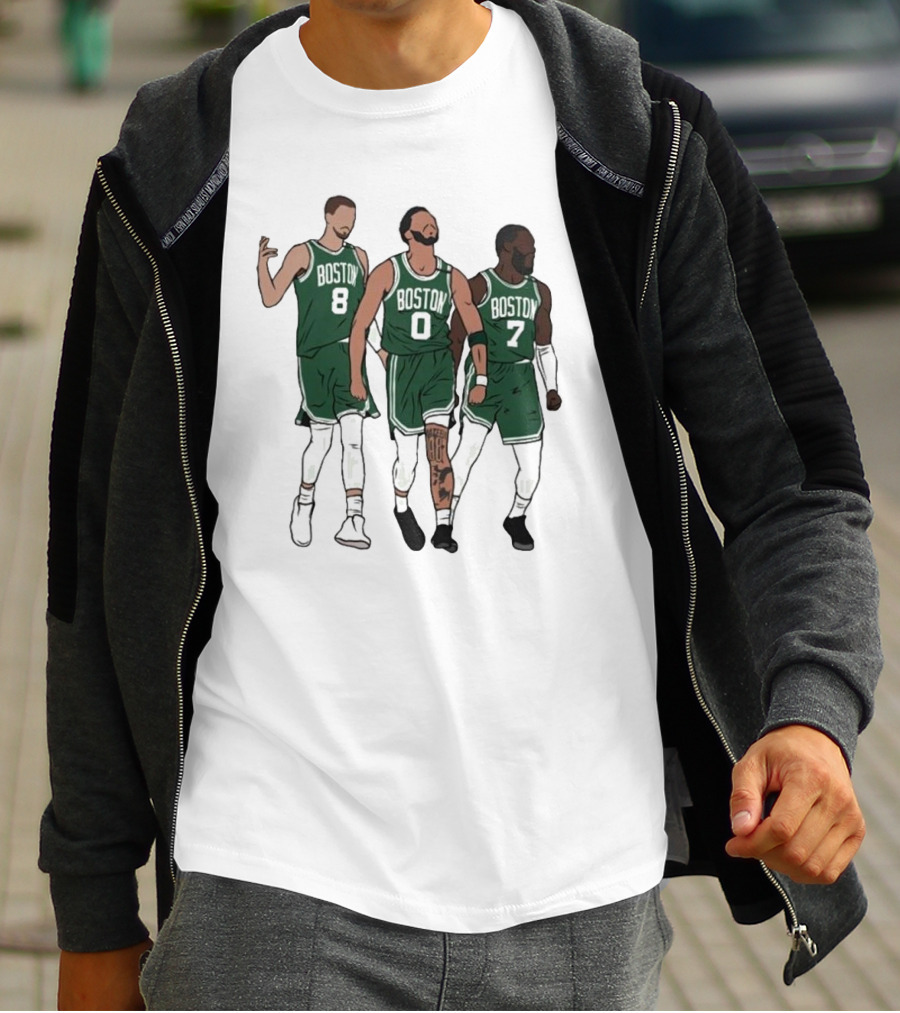 Bri Marie D Kristaps Porzingis Jayson Tatum Jaylen Brown Big 3 Boston Celtics T-Shirt
