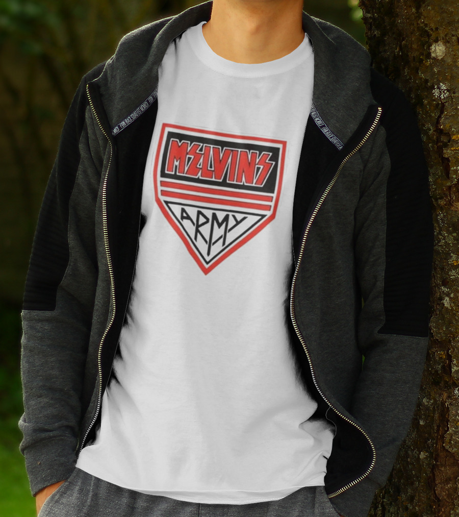 Melvins Army Emblem Red Black Badge T-Shirt
