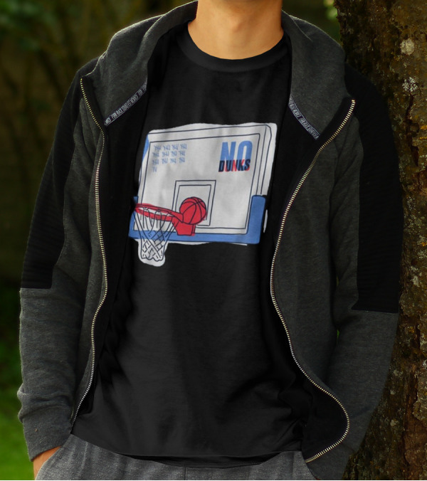 No Dunks Basketball Backboard With Tally Marks And Ball Wedgie T-Shirt