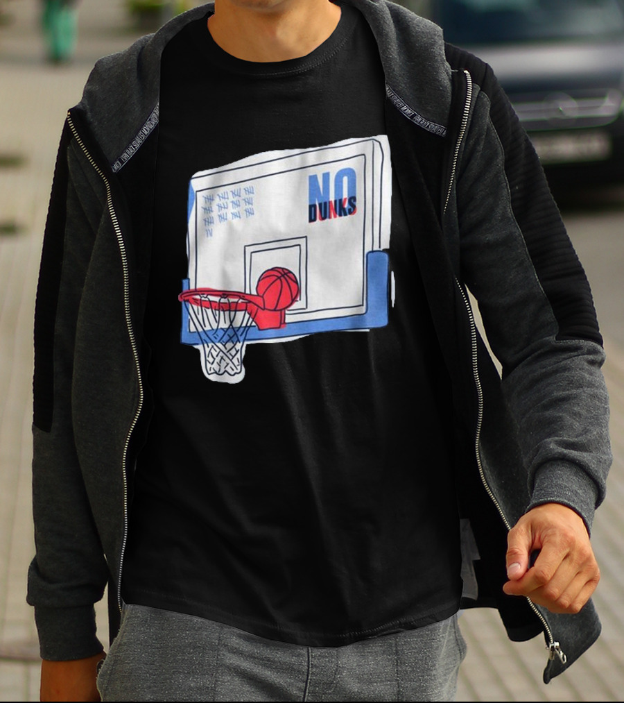 No Dunks Basketball Backboard With Tally Marks And Ball Wedgie T-Shirt