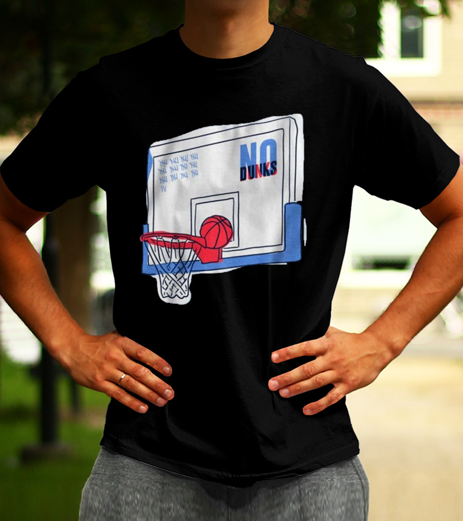 No Dunks Basketball Backboard With Tally Marks And Ball Wedgie T-Shirt
