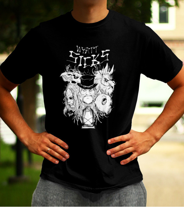 Wyatt Sicks Lantern And Masked Figures T-Shirt
