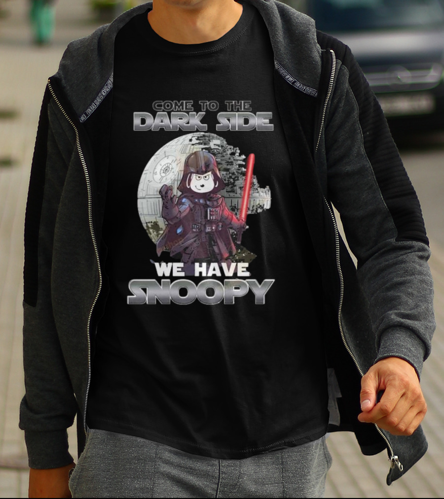 Come To The Dark Side We Have Snoopy Star Wars Death Star Darth Vader Peanuts Crossover T-Shirt