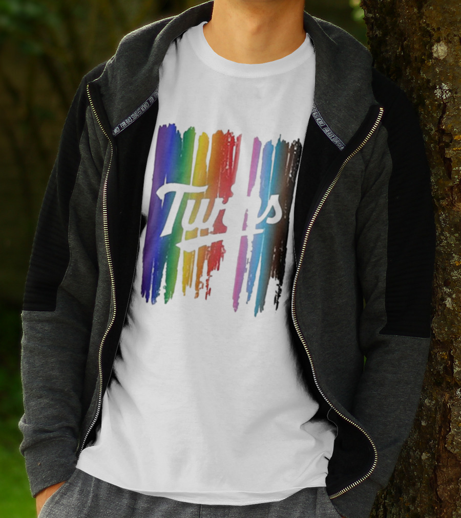 Twins Pride Day Rainbow Brush Strokes T-Shirt
