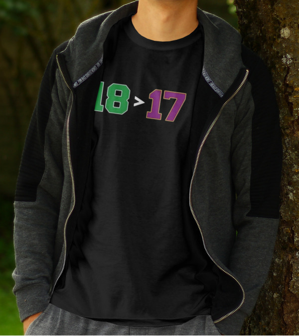 Boston 18 Greater Than Los Angeles 17 Banners T-Shirt