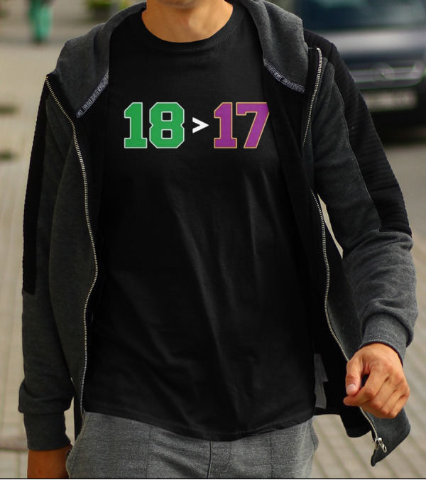 Boston 18 Greater Than Los Angeles 17 Banners T-Shirt
