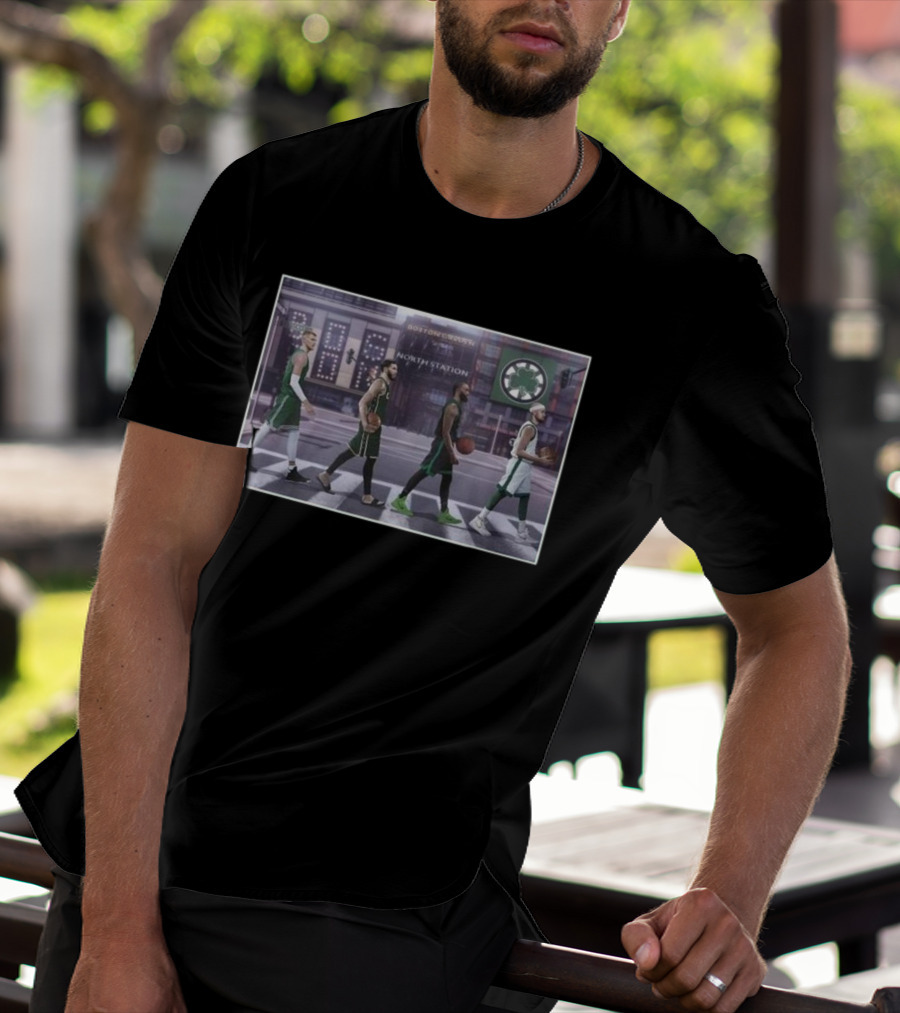 Boston Celtics Players Walking The Green Line North Station Boston Sports T-Shirt