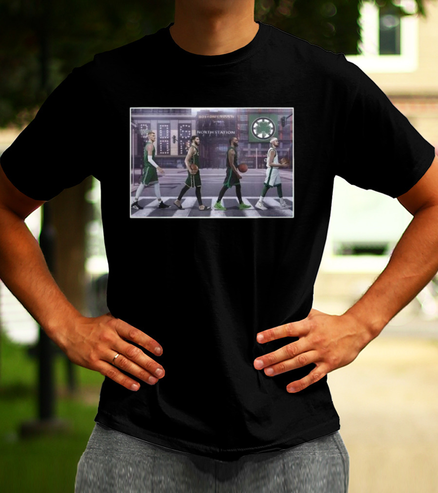 Boston Celtics Players Walking The Green Line North Station Boston Sports T-Shirt