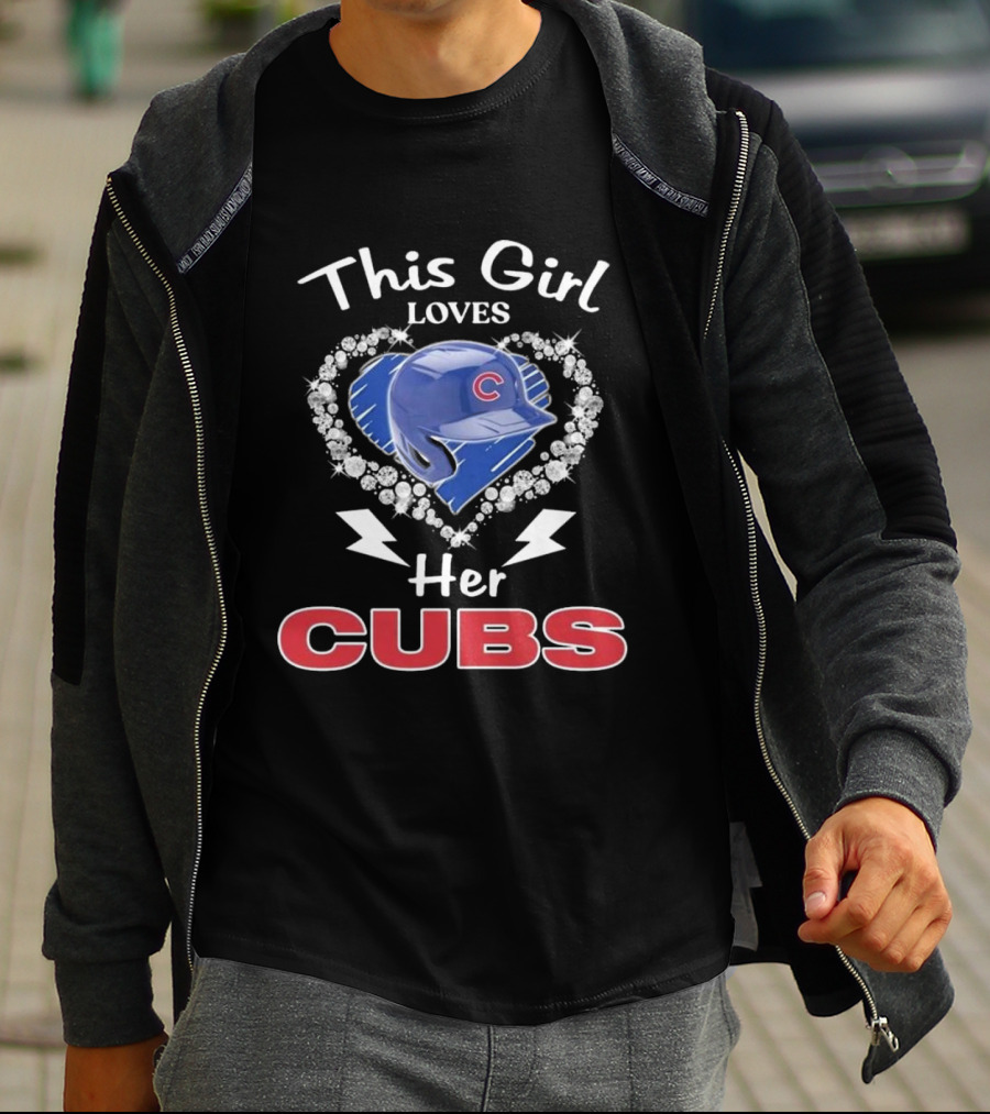 This Girl Loves Her Cubs With Heart And Helmet T-Shirt