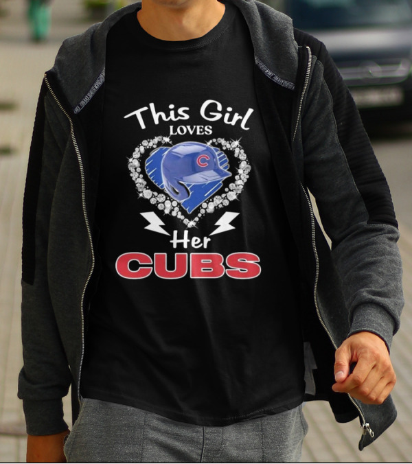 This Girl Loves Her Cubs With Heart And Helmet T-Shirt