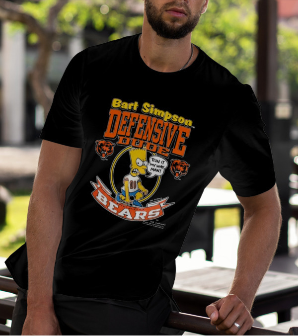 Bart Simpson Defensive Dude Bears Run It My Way Man T-Shirt