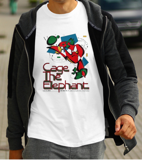 Cage The Elephant Salt Lake City Utah First Credit Union Amphitheatre June 20 Colorful Abstract T-Shirt