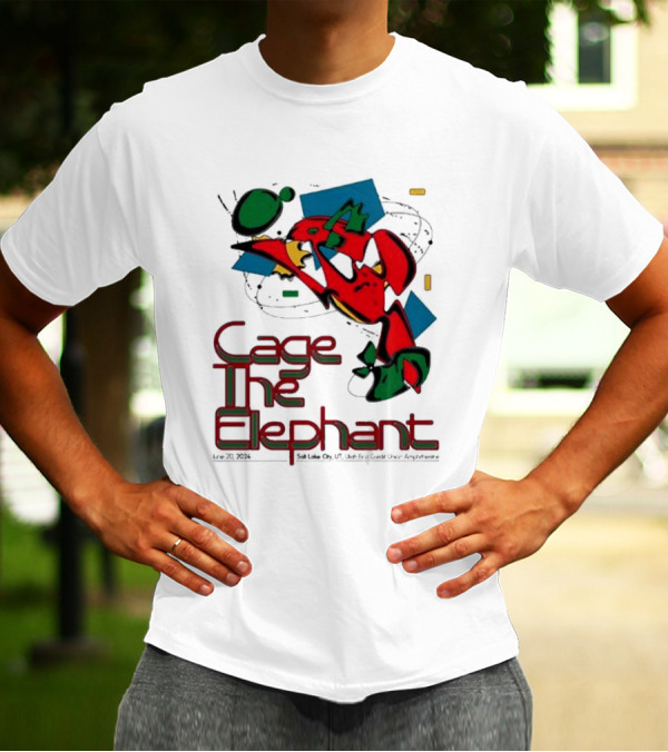 Cage The Elephant Salt Lake City Utah First Credit Union Amphitheatre June 20 Colorful Abstract T-Shirt