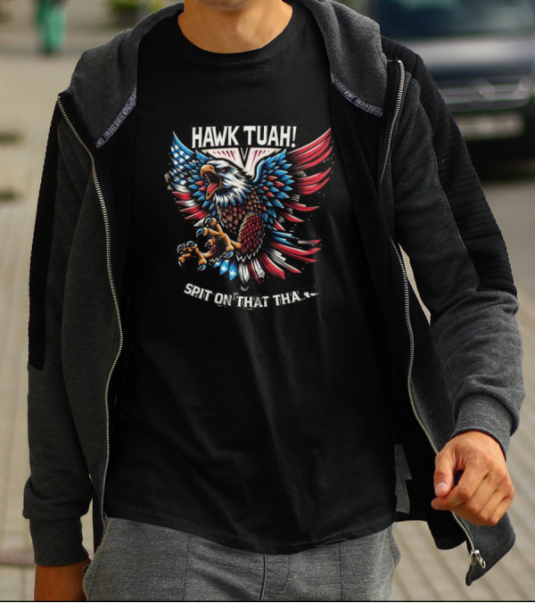 Hawk Tuah Eagles American Flag Spit On That Thang T-Shirt