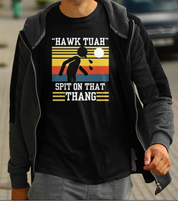 HAWK TUAH SPIT ON THAT THANG VINTAGE RETRO STRIPES T-Shirt