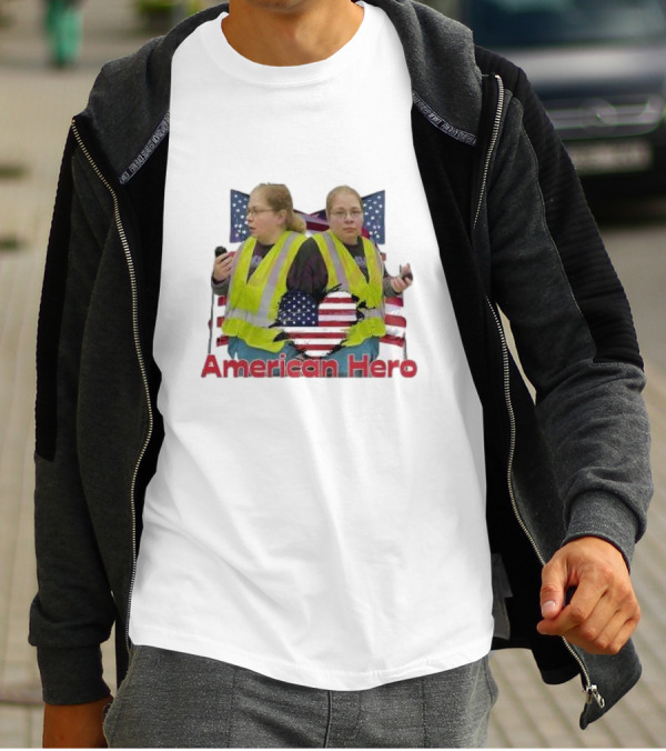 Gail Lewis American Hero Stars And Stripes Reflection T-Shirt