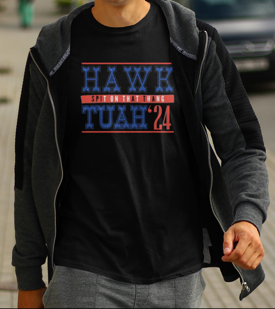Hawk Tuah Spit On That Thang 24 Blue Red T-Shirt