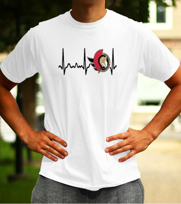 Ottawa Senators Heartbeat Hockey T-Shirt