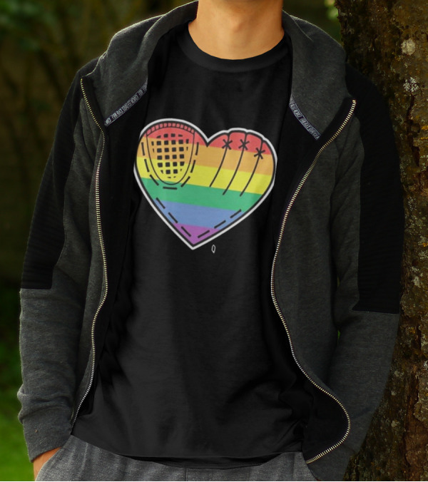 Pride Rainbow Baseball Glove Heart T-Shirt