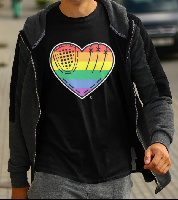 Pride Rainbow Baseball Glove Heart T-Shirt