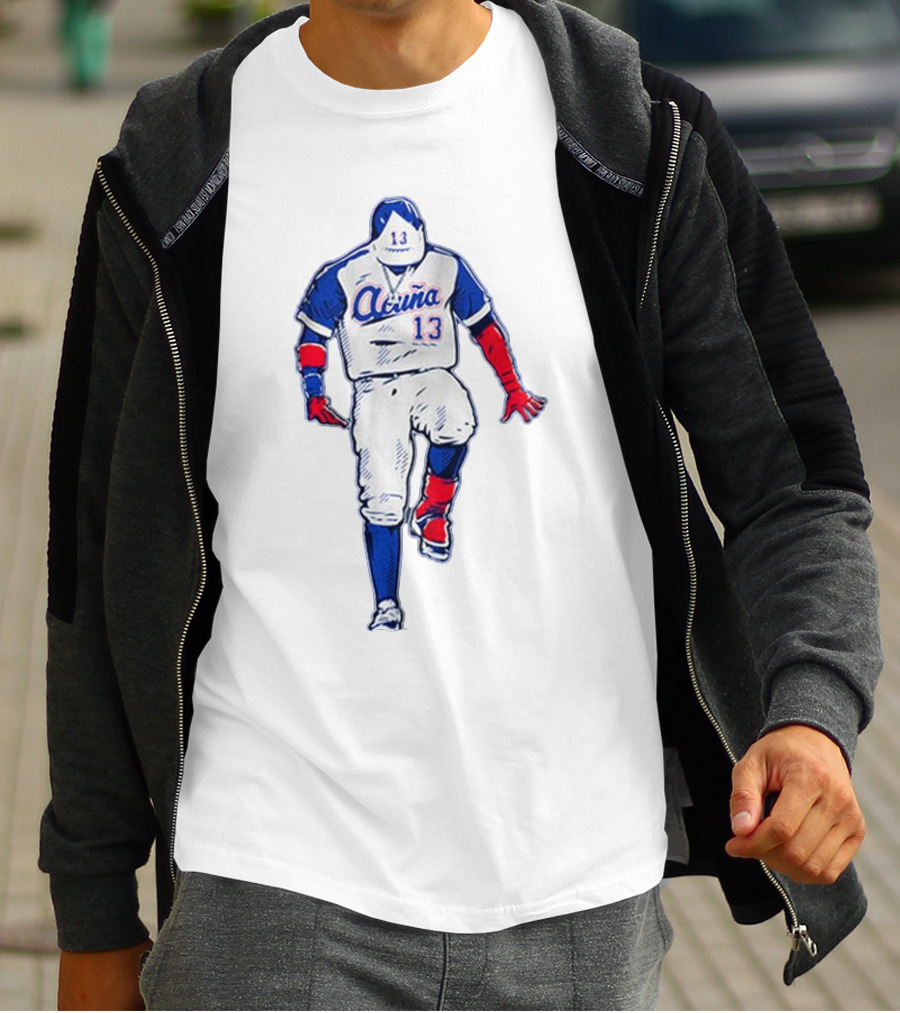 Ronald Acuña Jr. Number 13 Bold Pose Signature T-Shirt