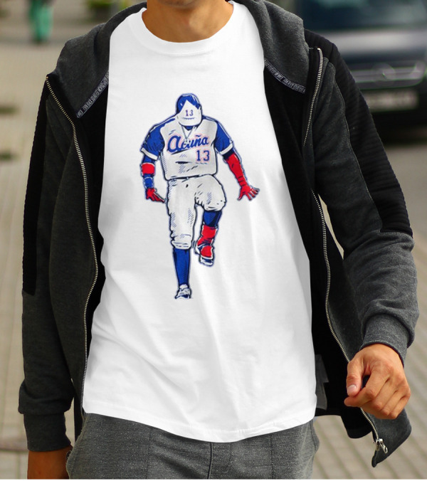 Ronald Acuña Jr. Number 13 Bold Pose Signature T-Shirt