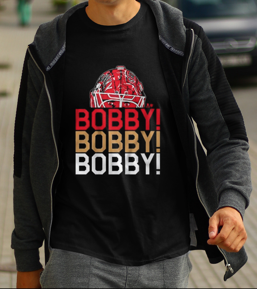 BOBBY BOBBY BOBBY Chant Featuring Sergei Bobrovsky Helmet T-Shirt