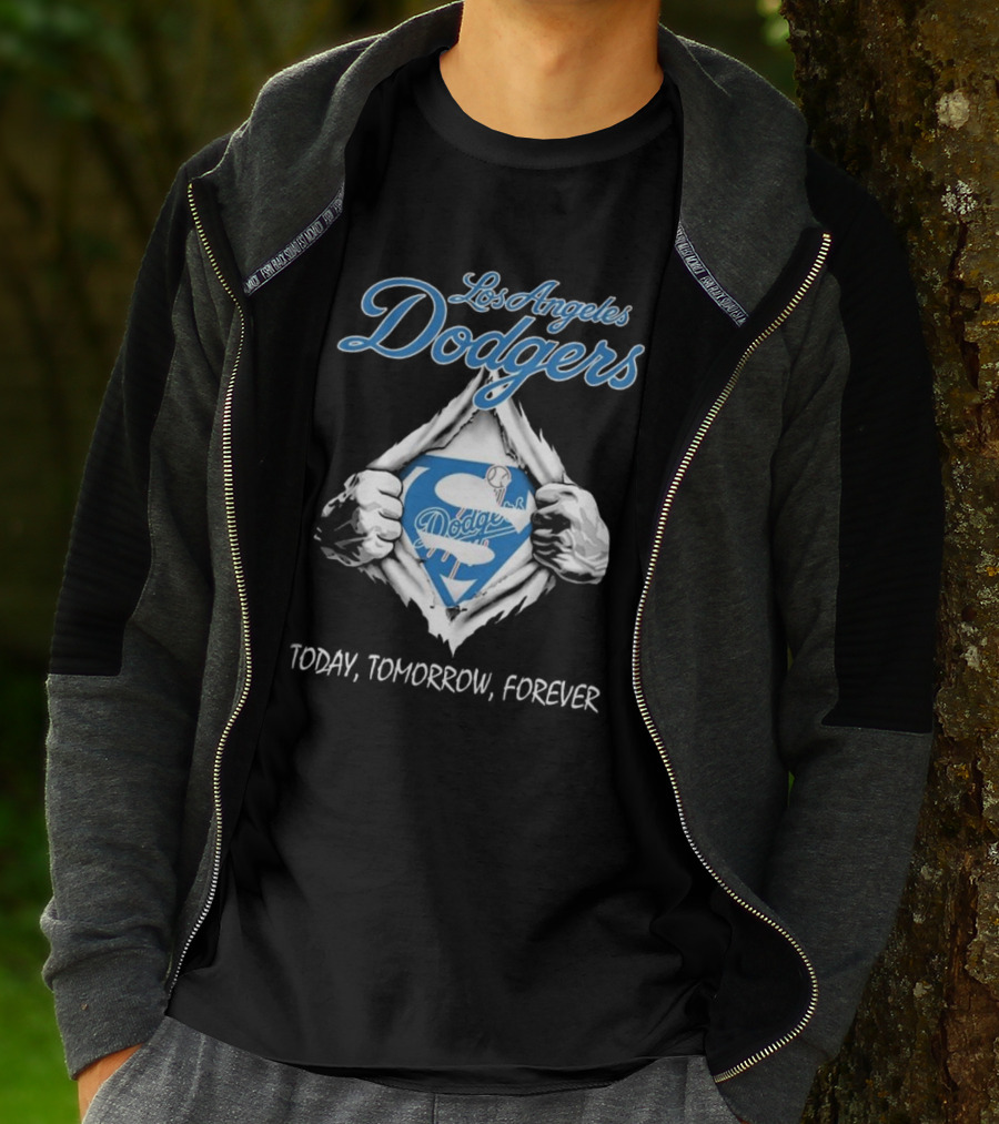 Los Angeles Dodgers Superhero Baseball Logo Today Tomorrow Forever T-Shirt