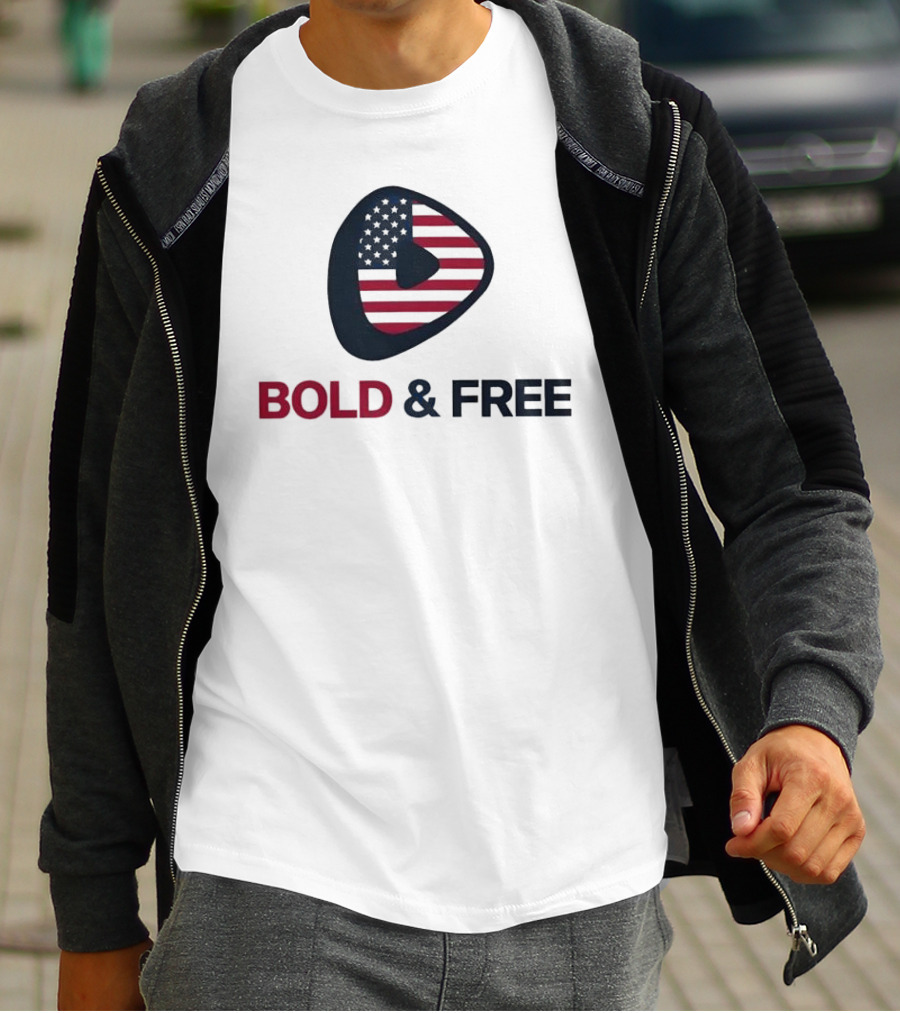 Bold And Free USA Rick Racela Flag T-Shirt