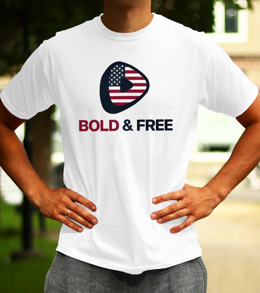 Bold And Free USA Rick Racela Flag T-Shirt