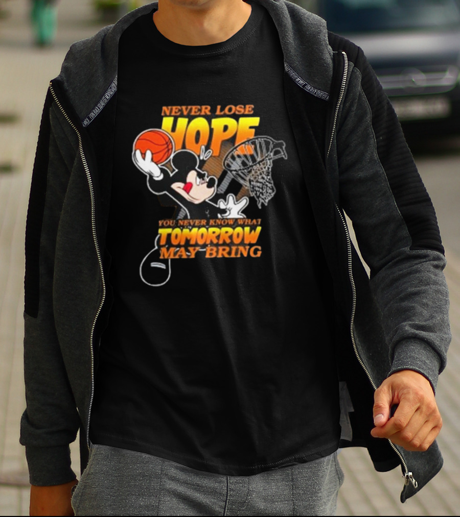 San Antonio Spurs NBA Basketball Mickey Disney Never Lose Hope Tomorrow May Bring T-Shirt