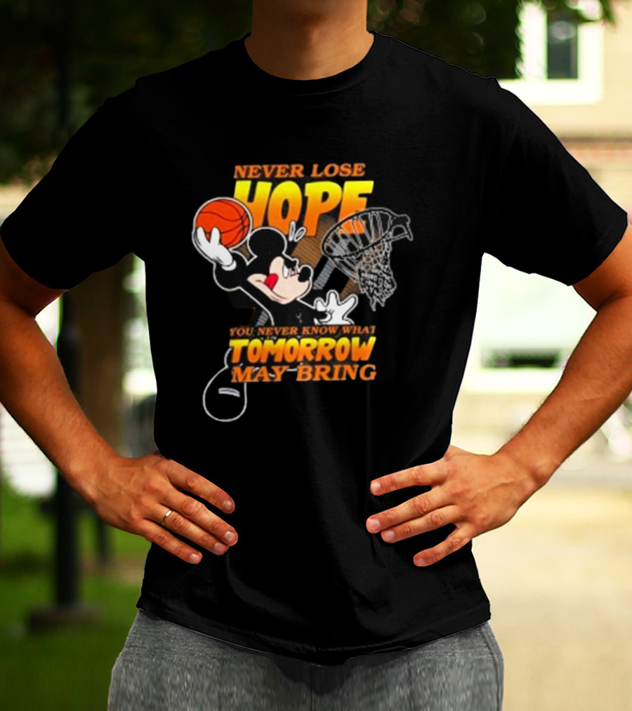 San Antonio Spurs NBA Basketball Mickey Disney Never Lose Hope Tomorrow May Bring T-Shirt
