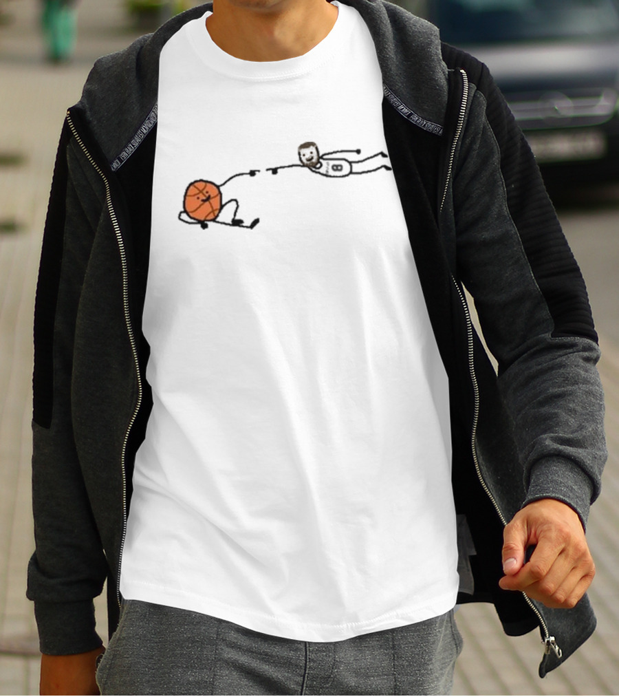 Paint Porzin-God Basketball Stick Figure Relaxation T-Shirt