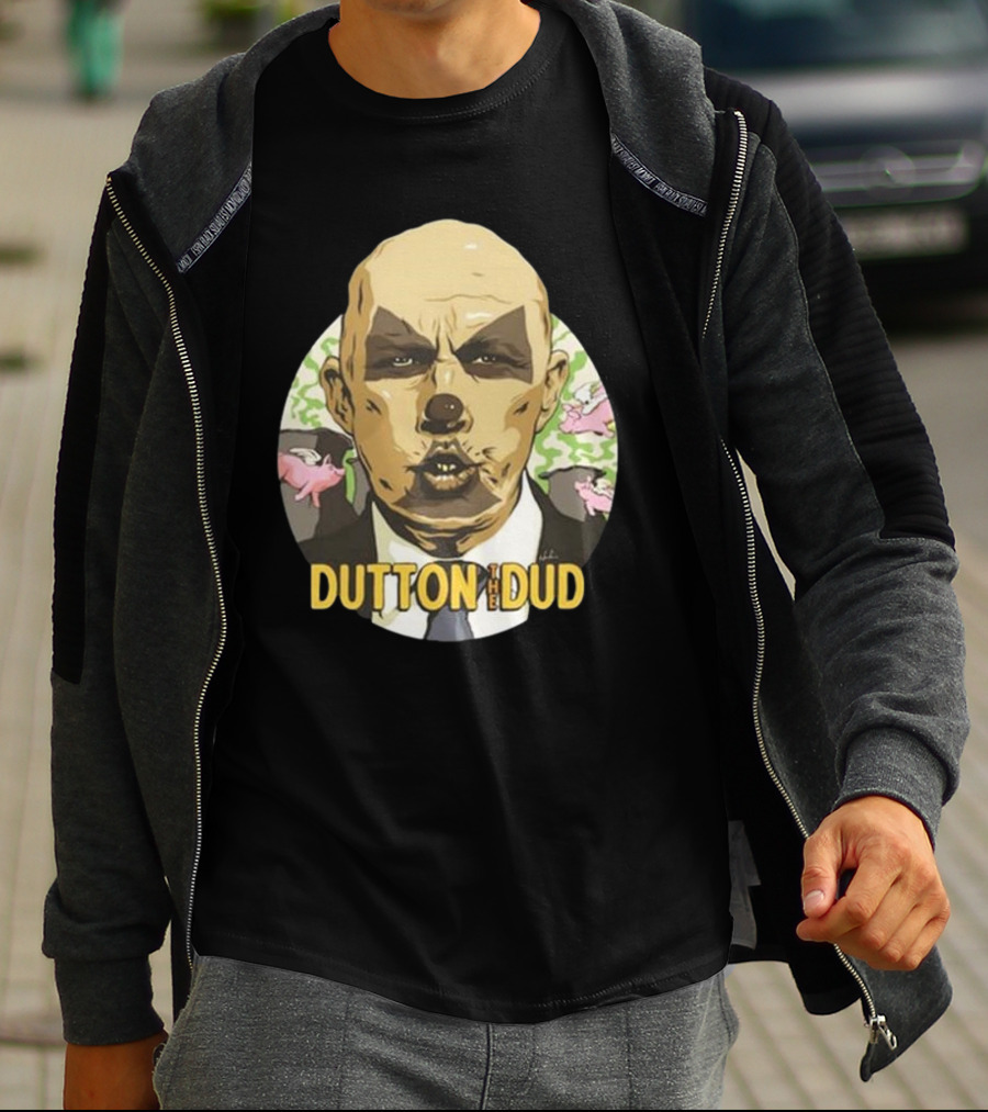 Dutton The Dud James Hillier Dutton Pigs Fly Caricature T-Shirt