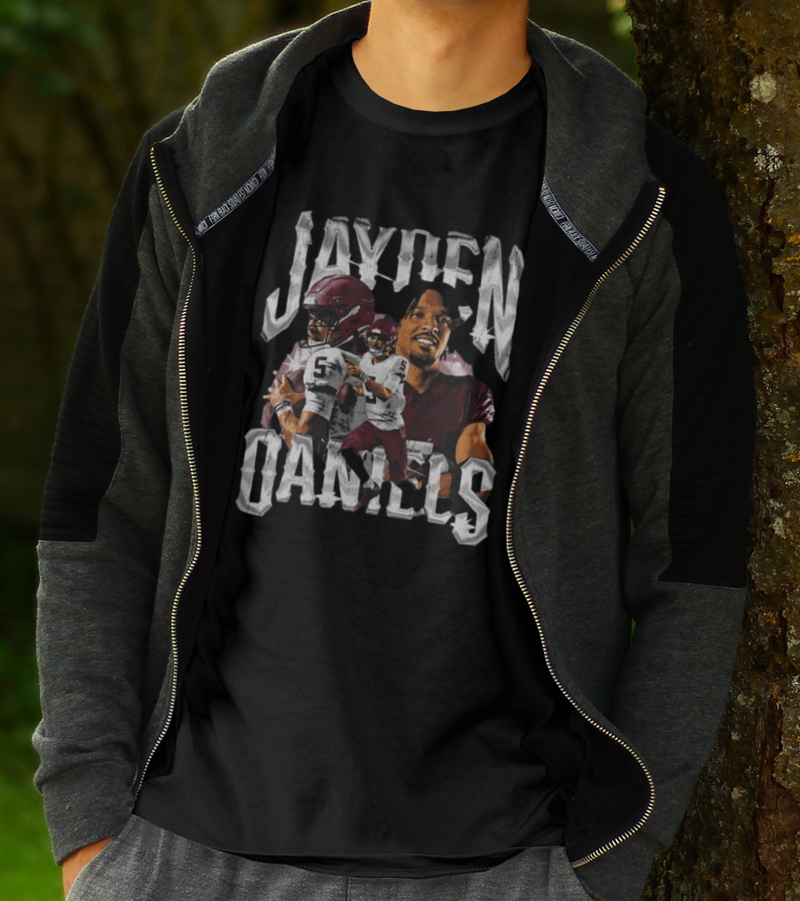 Jayden Daniels Football Action T-Shirt