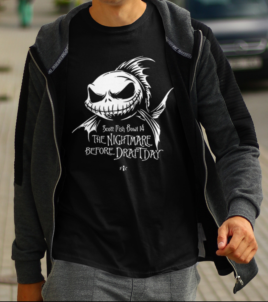 Scott Fish Bowl 14 The Nightmare Before Draft Day Jack Skellington Sketch T-Shirt