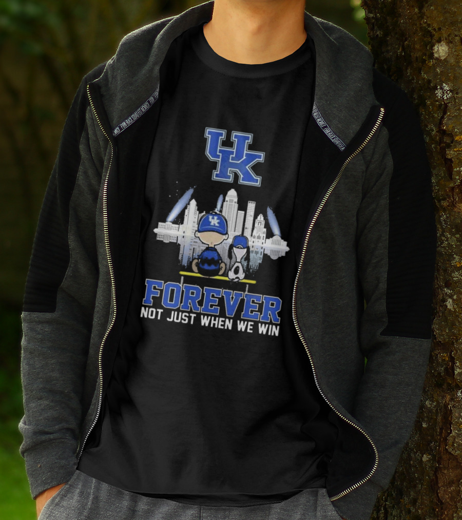 Snoopy And Charlie Brown Kentucky Wildcats UK Skyline Forever Not Just When We Win T-Shirt