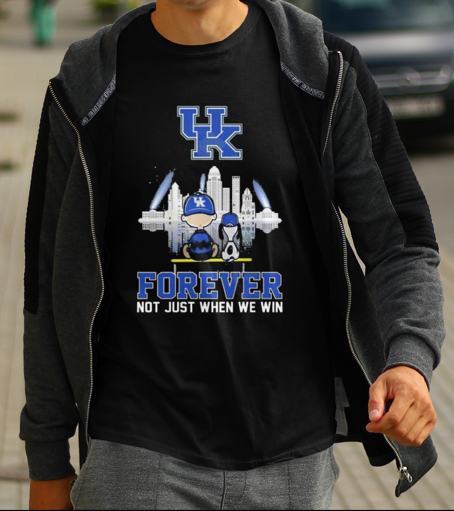 Snoopy And Charlie Brown Kentucky Wildcats UK Skyline Forever Not Just When We Win T-Shirt