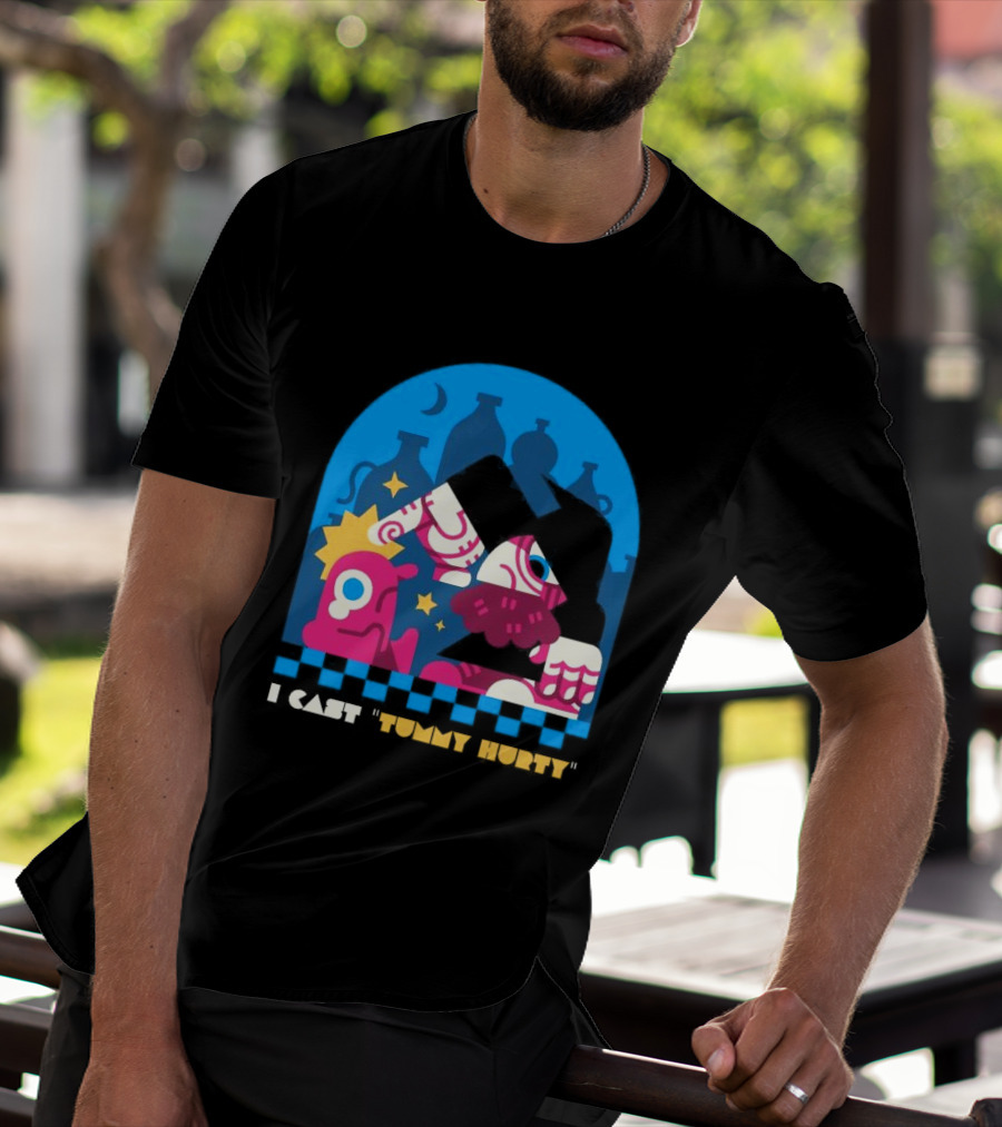 I Cast Tummy Hurty The Forbidden Spell Potion Bottles Stars T-Shirt
