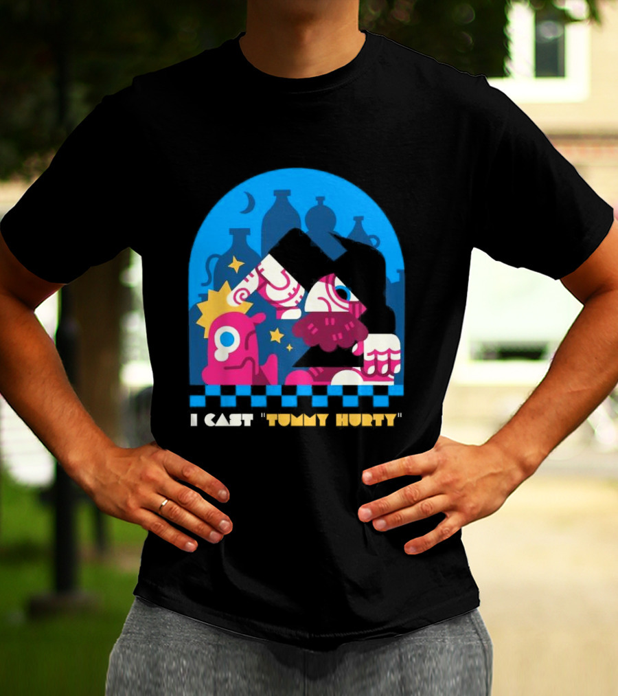I Cast Tummy Hurty The Forbidden Spell Potion Bottles Stars T-Shirt